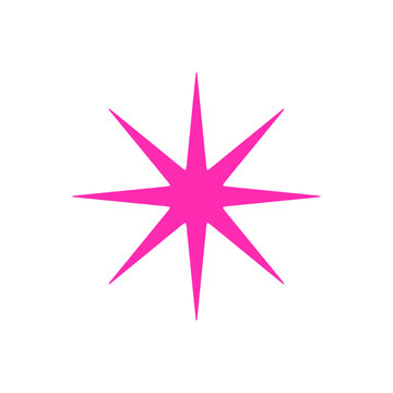 pink light glitter star sparkle icon isolated on white and transparent background. concept of star, shine, new, pretty, expensive, beautiful, shining flat style vector illustration