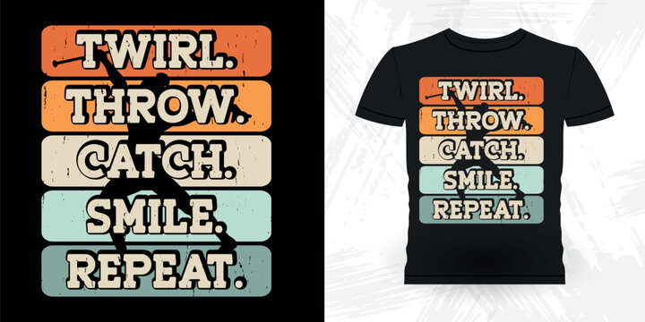 Funny Retro Vintage Baton Twirling T-shirt Design