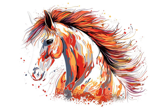 Vector illustration color horse