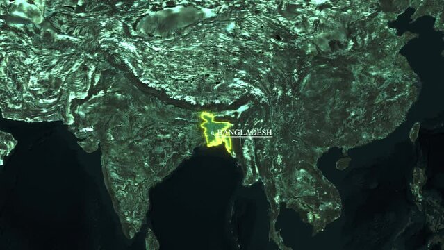 Exploring the Details of the Bangladesh Map.Bangladesh 4k  Map.