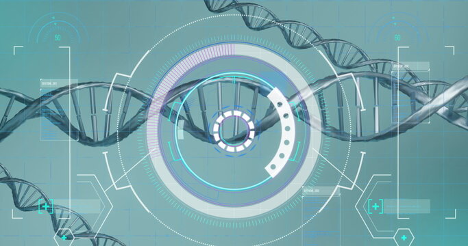 Image of scope scanning over dna strands