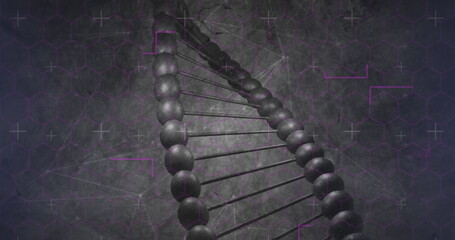 Image of shapes over dna strand