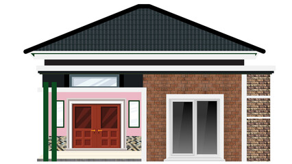 Naklejka premium Iconic illustration of a Luxury, modern and cool house isolated with a transparent background