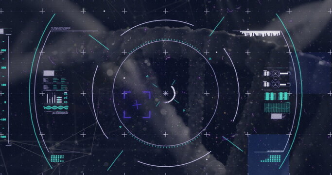 Image of scope scanning over dna strand
