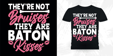 Funny Retro Vintage Baton Twirling T-shirt Design