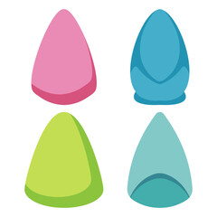Makeup sponges vector cartoon set isolated on a white background.