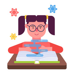 A well-designed flat icon of learning student 