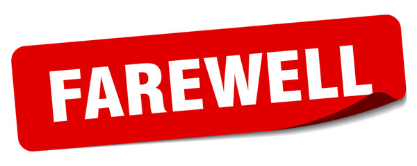 farewell sticker. farewell label