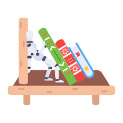 Check out flat icon of a library shelf 
