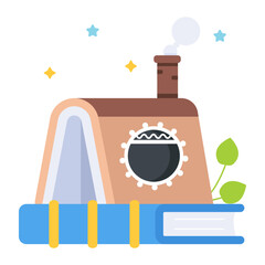 A well-designed flat icon depicting fiction books 