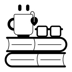 Handy glyph icon depicting study break 