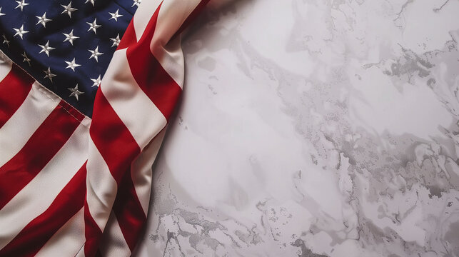 close up of flag, Country flag, American flag with copy space for american celebration 4th july, and memorial day, Independence day, USA flag folded, Ai generated image
