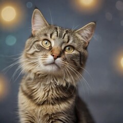 the close up portrait of a cat