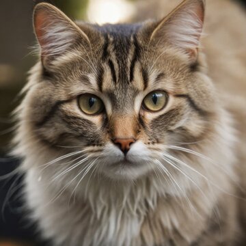 the close up portrait of a cat