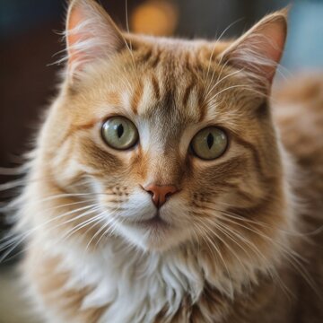 the close up portrait of a cat