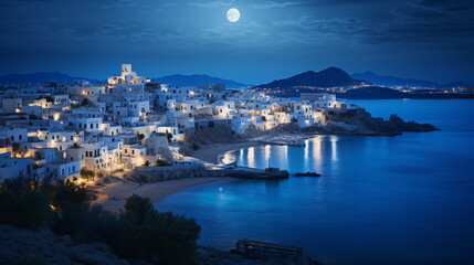 Overlooking the town of Naxos one of the Cyclades isla - obrazy, fototapety, plakaty