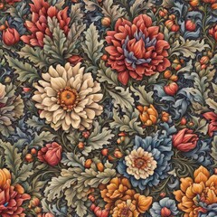 Fototapeta premium the floral embroidered textile backdrop