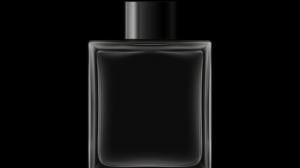 Mens cologne bottle on black background with elegant design and space for brand advertisement