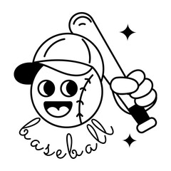 Check out glyph sticker of baseball emoji 