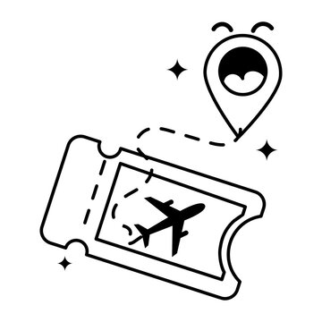 Check Out Glyph Sticker Of A Plane Ticket 