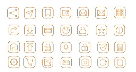 Vector flat icon set - web design UI kit isolated on a white background 