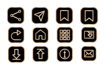 UI button Icons Isolated On a White Background 