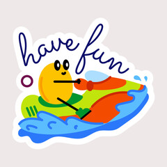 Get this flat sticker of gave fun typography 