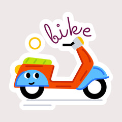 Fototapeta premium Grab this flat sticker of a scooter bike 
