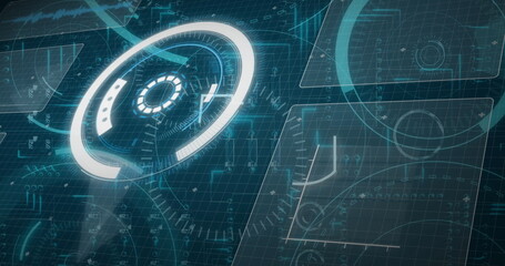 Image of digital interface over dark background