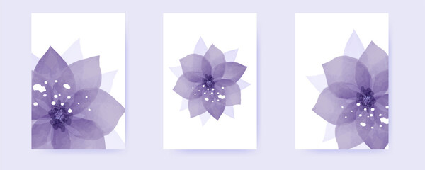 Vertical floral patterns . Watercolour. Vector illustration. Suitable for decorating walls, banners..