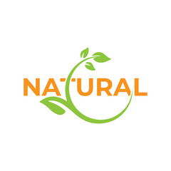 Natural, eco food, green leaf seedling, growing plant logo design vector template. Natural logos with leaves.
