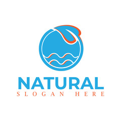 Natural, eco food, green leaf seedling, growing plant logo design vector template. Natural logos with leaves.
