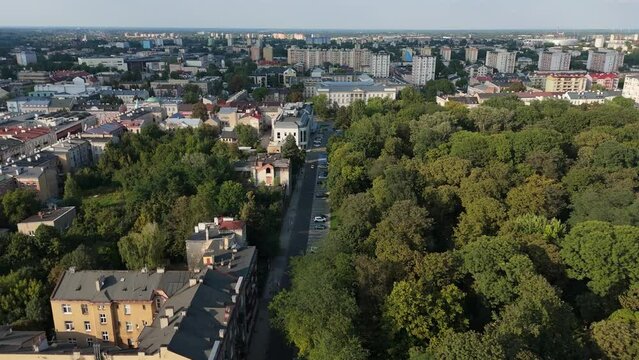 Beautiful Landscape Park Old Town Radom Aerial View Poland