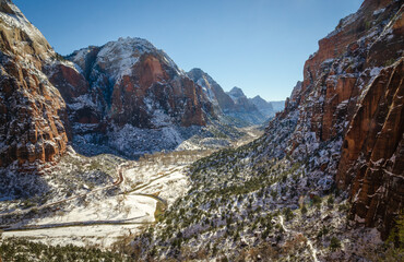 A View into the Valley at Zion National Park in Utah