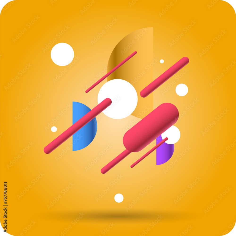 Poster modern geometric composition of various shapes. illustration for design. abstract background in the 