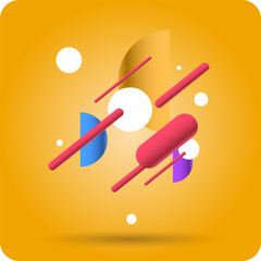 Modern geometric composition of various shapes. Illustration for design. Abstract background in the trend chart.