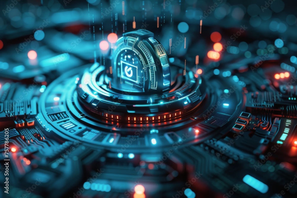Poster close up of a computer circuit board