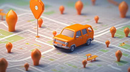 Real time vehicle location tracking solid color background