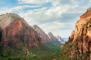 A View into the Valley at Zion National Park in Utah