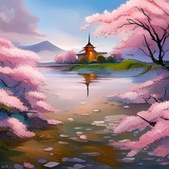 Zelfklevend Fotobehang 차분해 지는 벚꽃 풍경 © 혜진 이