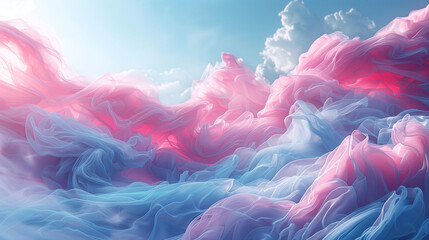 Whispering winds dance, embracing a tranquil palette of pastels. - obrazy, fototapety, plakaty
