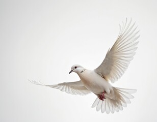 Fototapeta premium White Dove freedom Wings of Liberty sides are flying isolated on white background