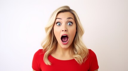 beautiful woman exited surprise face expression . female feels shocked. exciting smile and happy adorable rejoices. Very enjoy and fun relax time. wow, girl holding smartphone. Smile