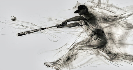 Dynamic baseball player in action