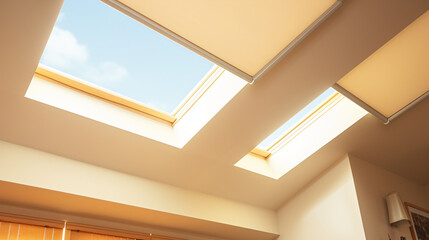 Remote controlled motorized skylight shades for sunlig
