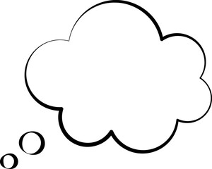 Trendy think bubble in flat style. Think bubble isolated on white background. Cloud line icon Vector.