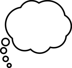 Trendy think bubble in flat style. Think bubble isolated on white background. Cloud line icon Vector.