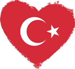 Obraz premium Turkey flag in heart shape.