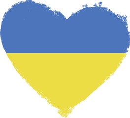 Ukraine flag in heart shape.