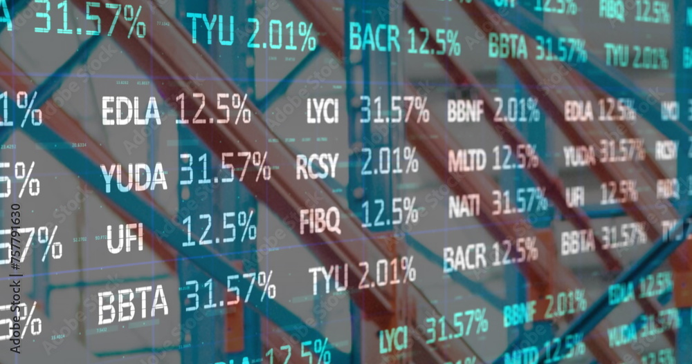 Poster image of data processing over empty warehouse
